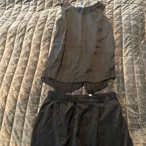 Lunya Black Silk Pajama Set